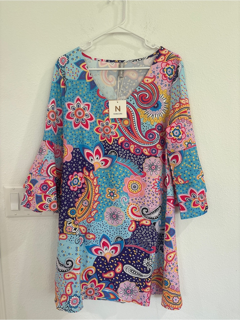 NWT Noracora boho V-neck tunic mini dress